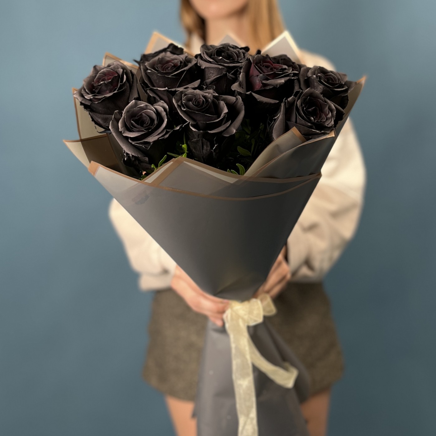 Букет из 11 чёрных роз Premium
